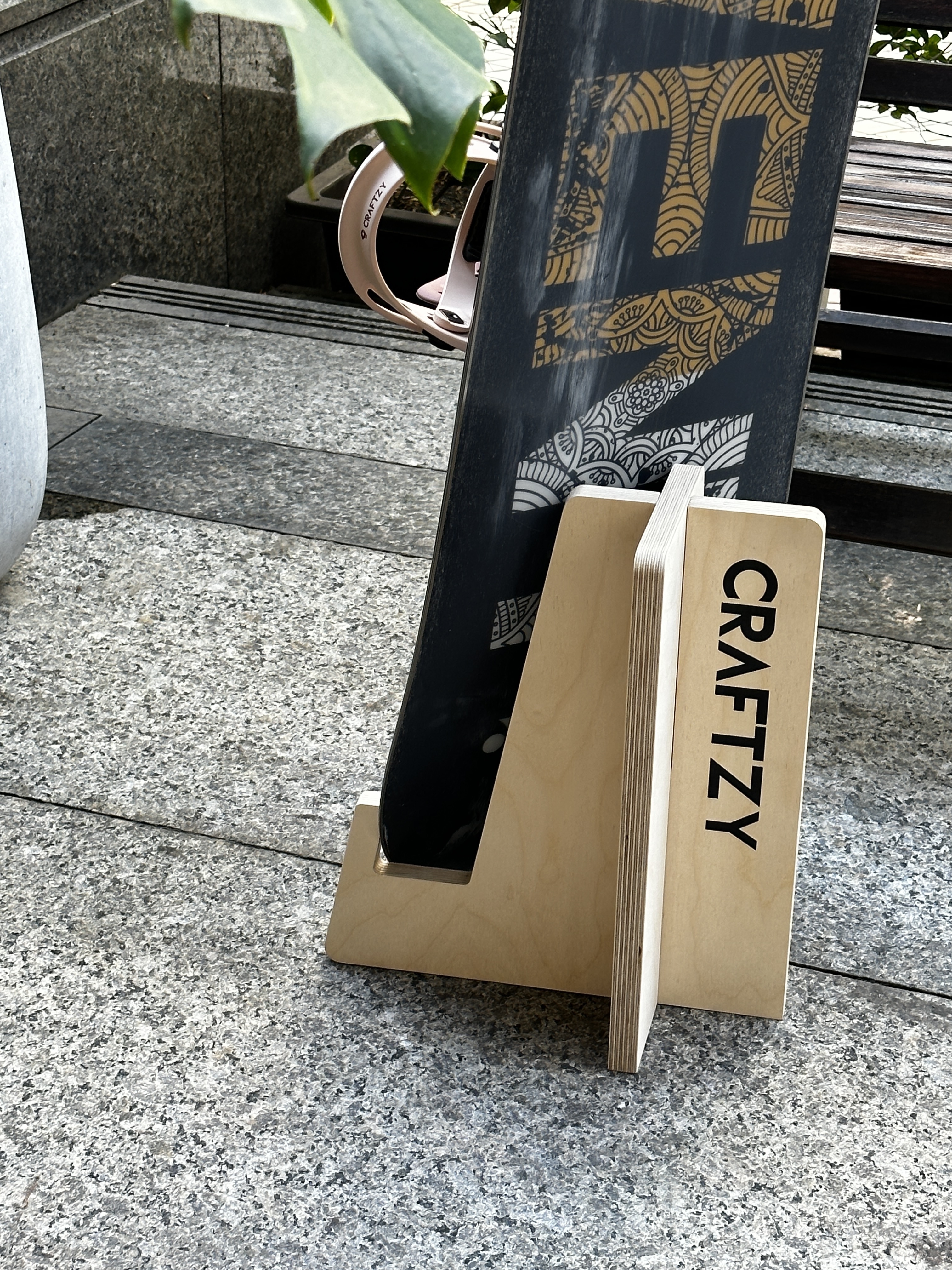 CRAFTZY 滑雪板站立原木展示架
