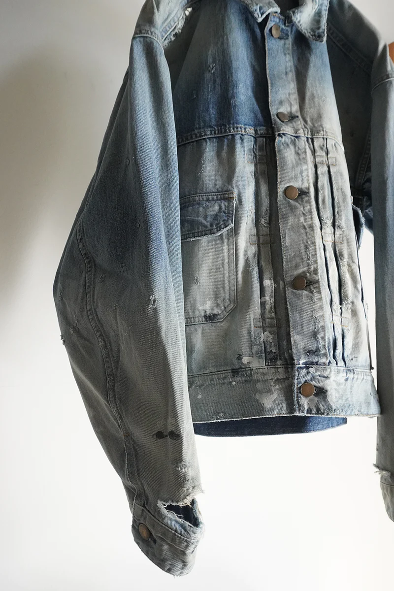 ANCELLM - CRASH DENIM JACKET type-2 / INDIGO