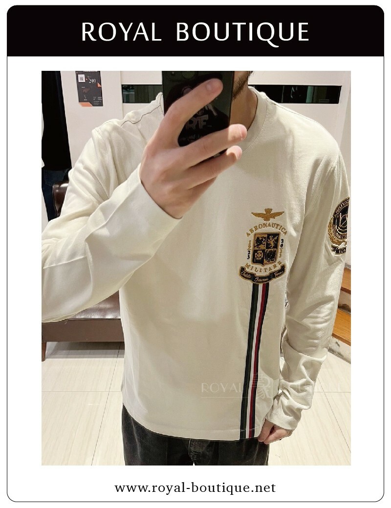 AERONAUTICA MILITARE 空軍 義大利連身胸章薄長T