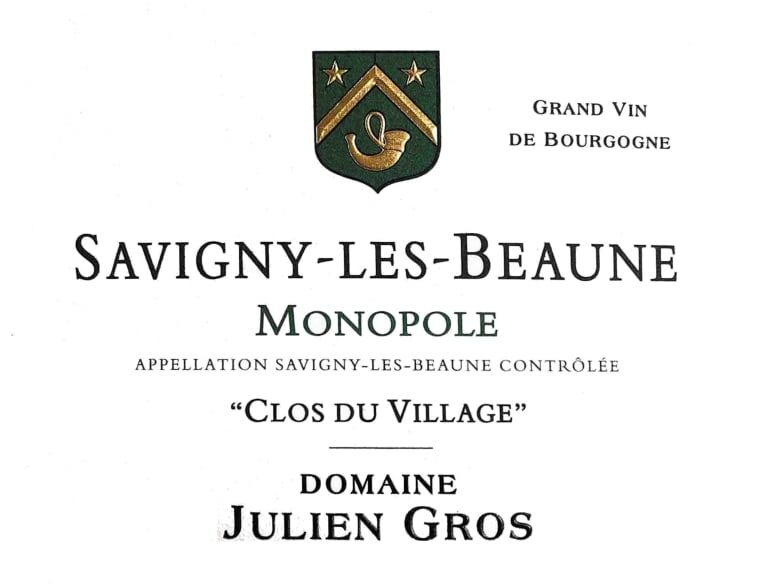 Julien Gros Savigny les Beaune Clos du Village Monopole Blanc 2018