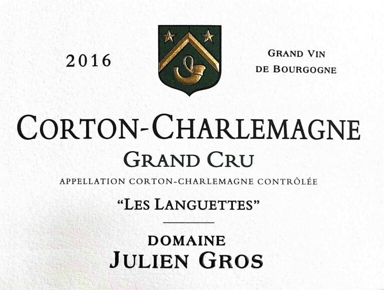 Julien Gros Corton Charlemagne Grand Cru 2018