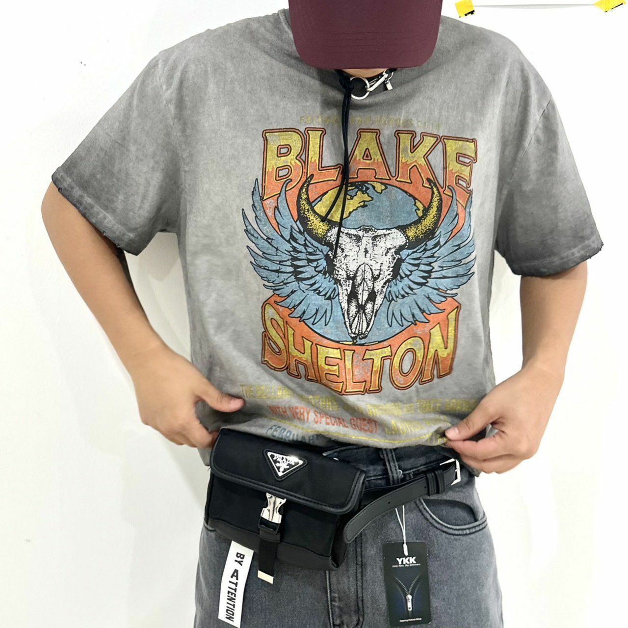 洗水英文字圖案短袖Tee BY ATTENTION-066T