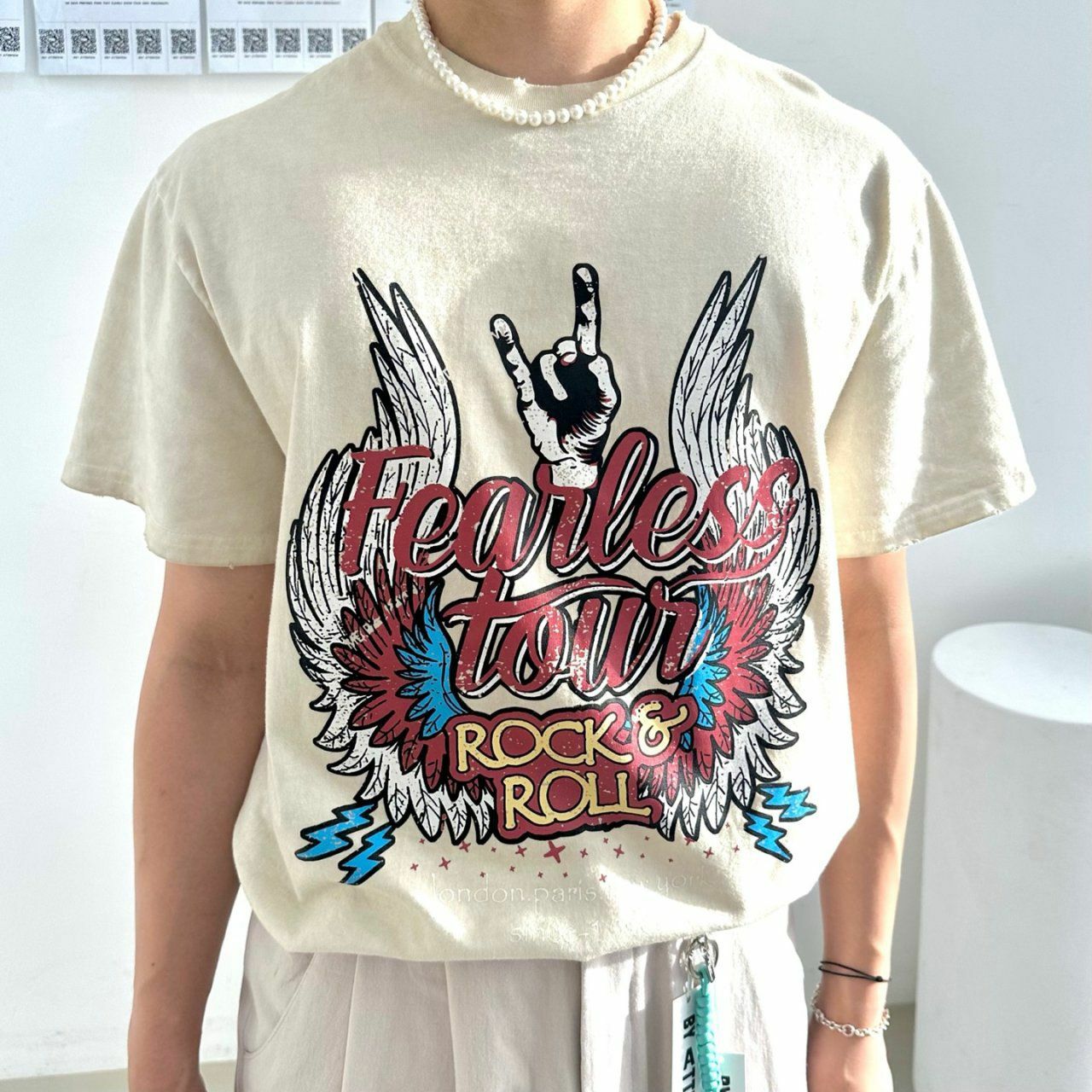 洗水英文字圖案短袖Tee BY ATTENTION-067T