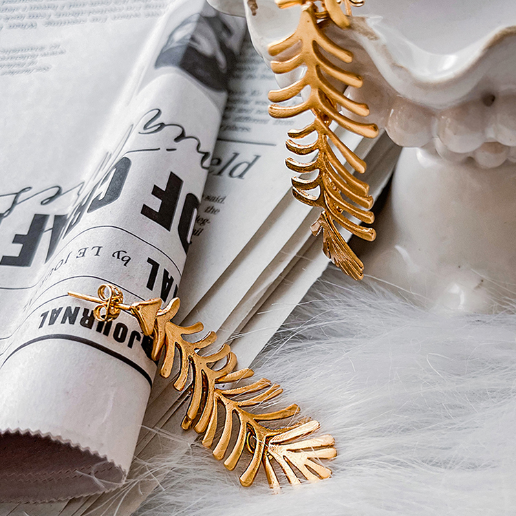 奧地利冶金TheCraftShop 蘇鐵葉耳墜