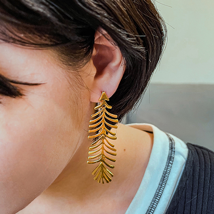 奧地利冶金TheCraftShop 蘇鐵葉耳墜