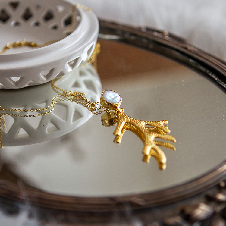 奧地利冶金TheCraftShop 鹿角珊瑚項鍊