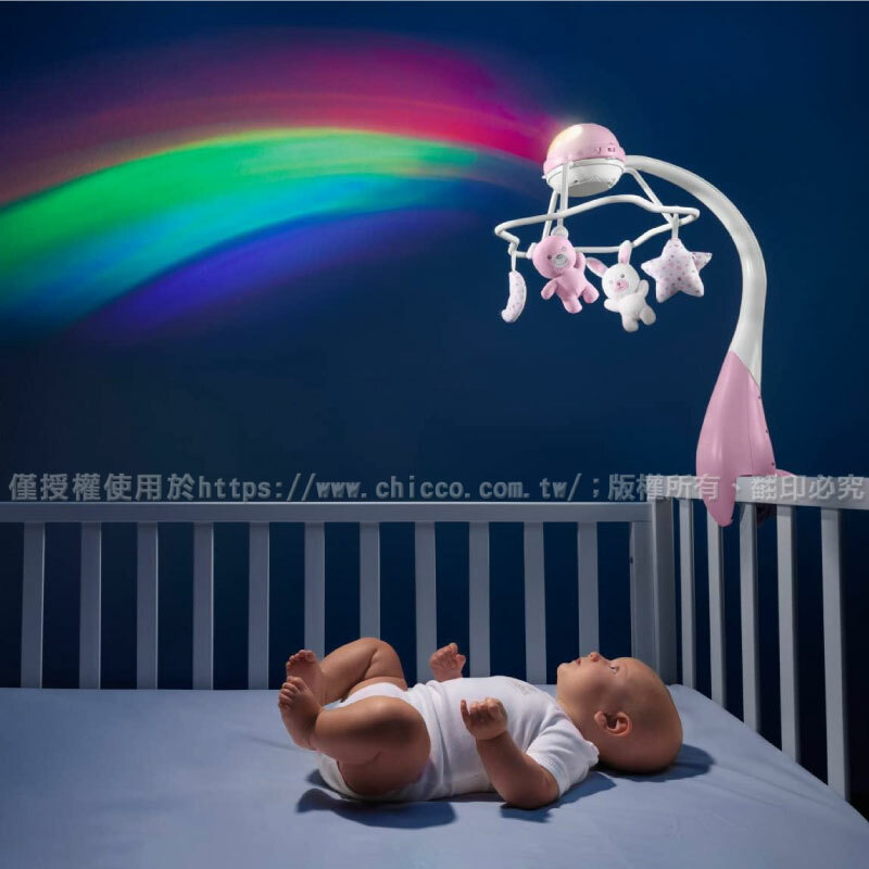 二合一彩虹投射旋轉床頭音樂鈴