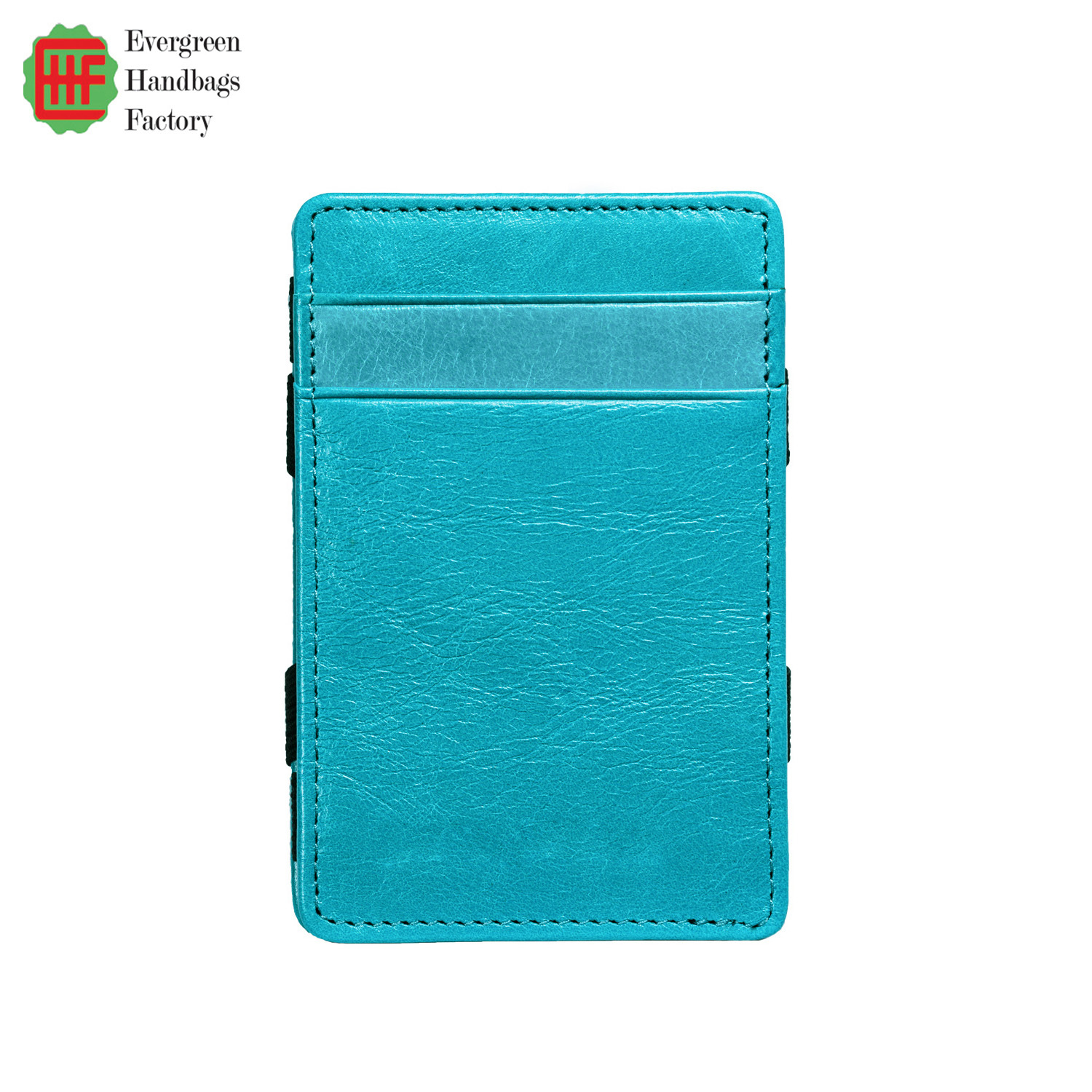 Pebble cow leather magic belt card holder