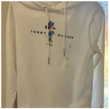 [S] TOMMY HILFIGER DISNEYXTOMMY BIG KIDS MINNIE MOUSE HOODIE,WHITE, 76J4121-100 (STH521)