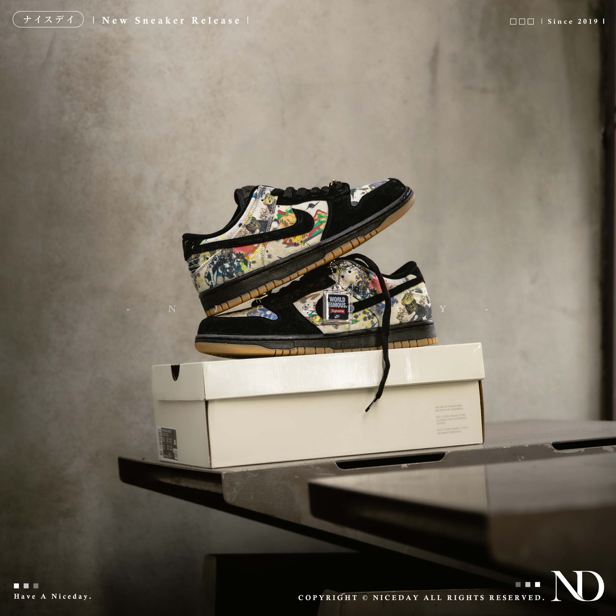 NICEDAY 預購 Nike SB Dunk x Supreme Rammellzee 黑 白 聯名  FD8778-001  FD8779-100