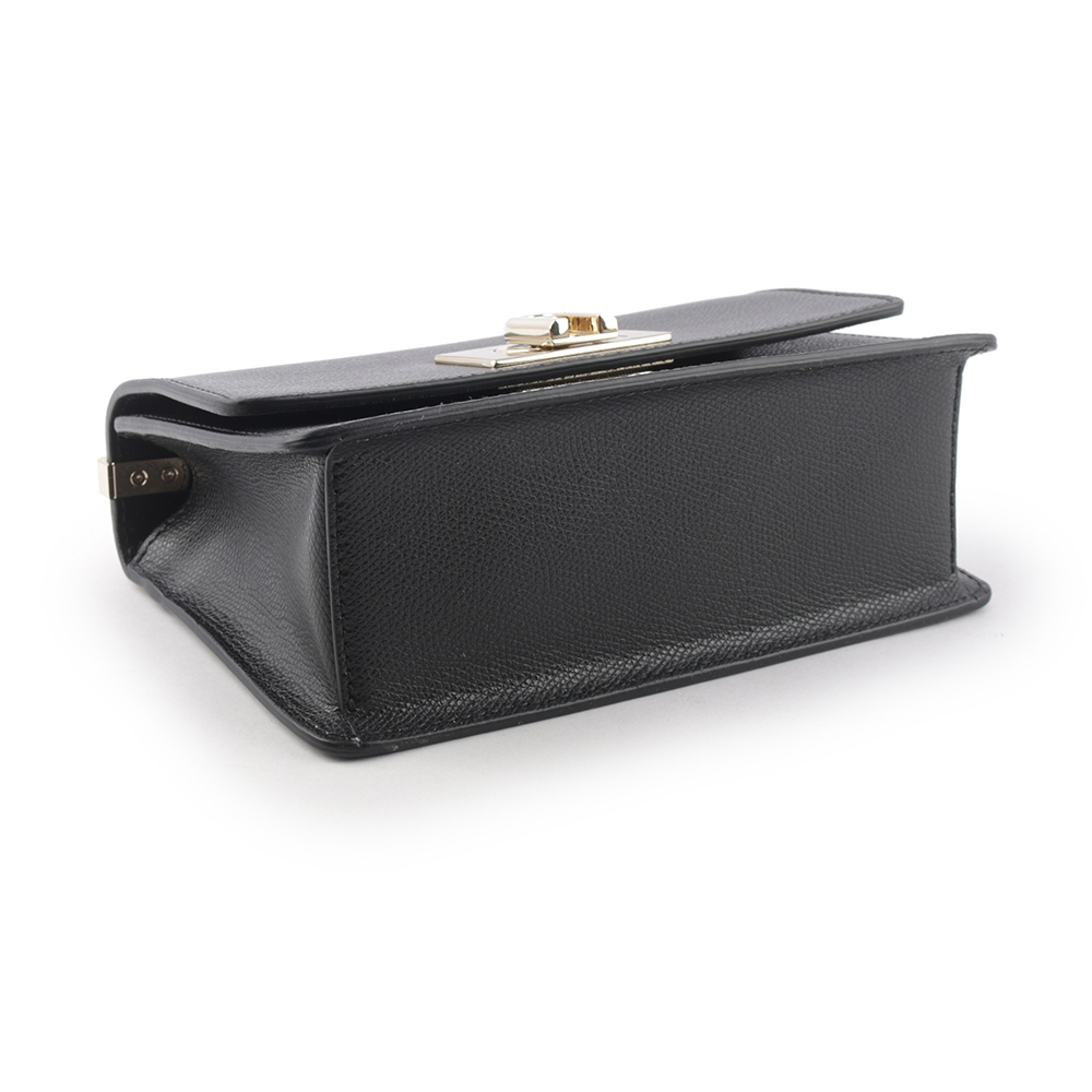 【FURLA】1927 拱門轉釦迷你翻蓋鏈帶二用包(黑色) BAFKACO ARE000 O6000