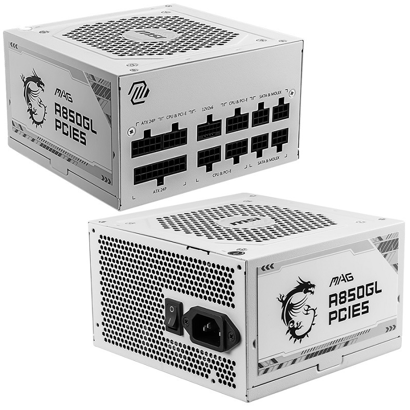 米特3C數位–MSI 微星 MAG A850GL PCIE5 WHITE 全模組電源 金牌/ATX3.0 白色電源供應器