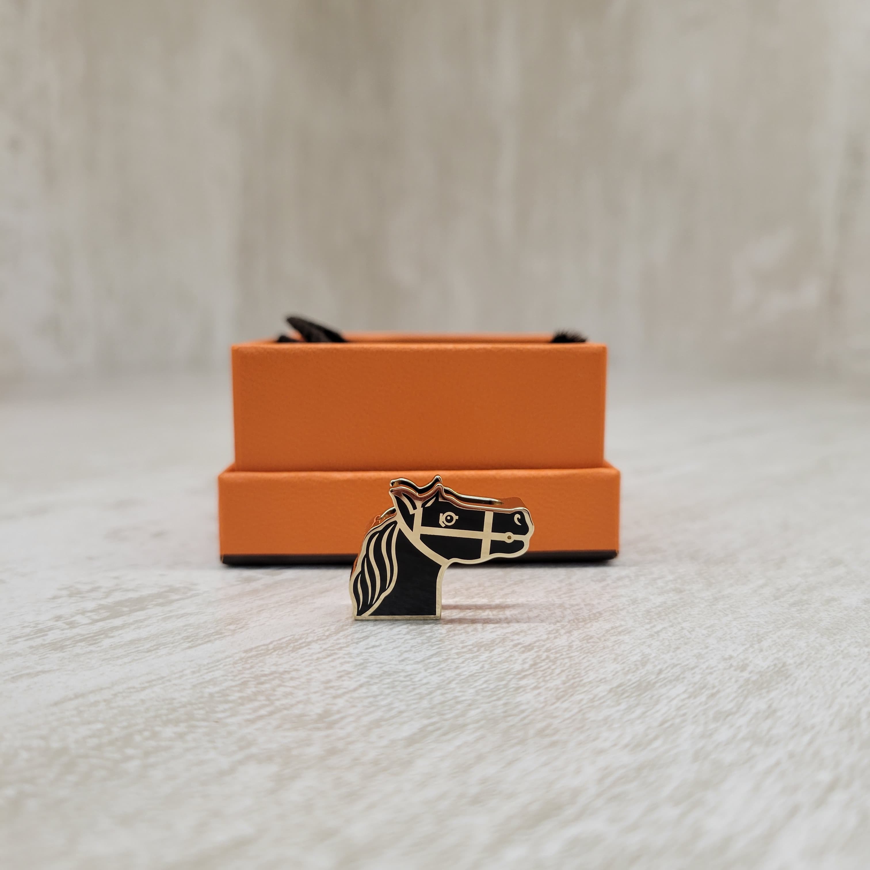 Hermes Ouadrige twilly ring noir F