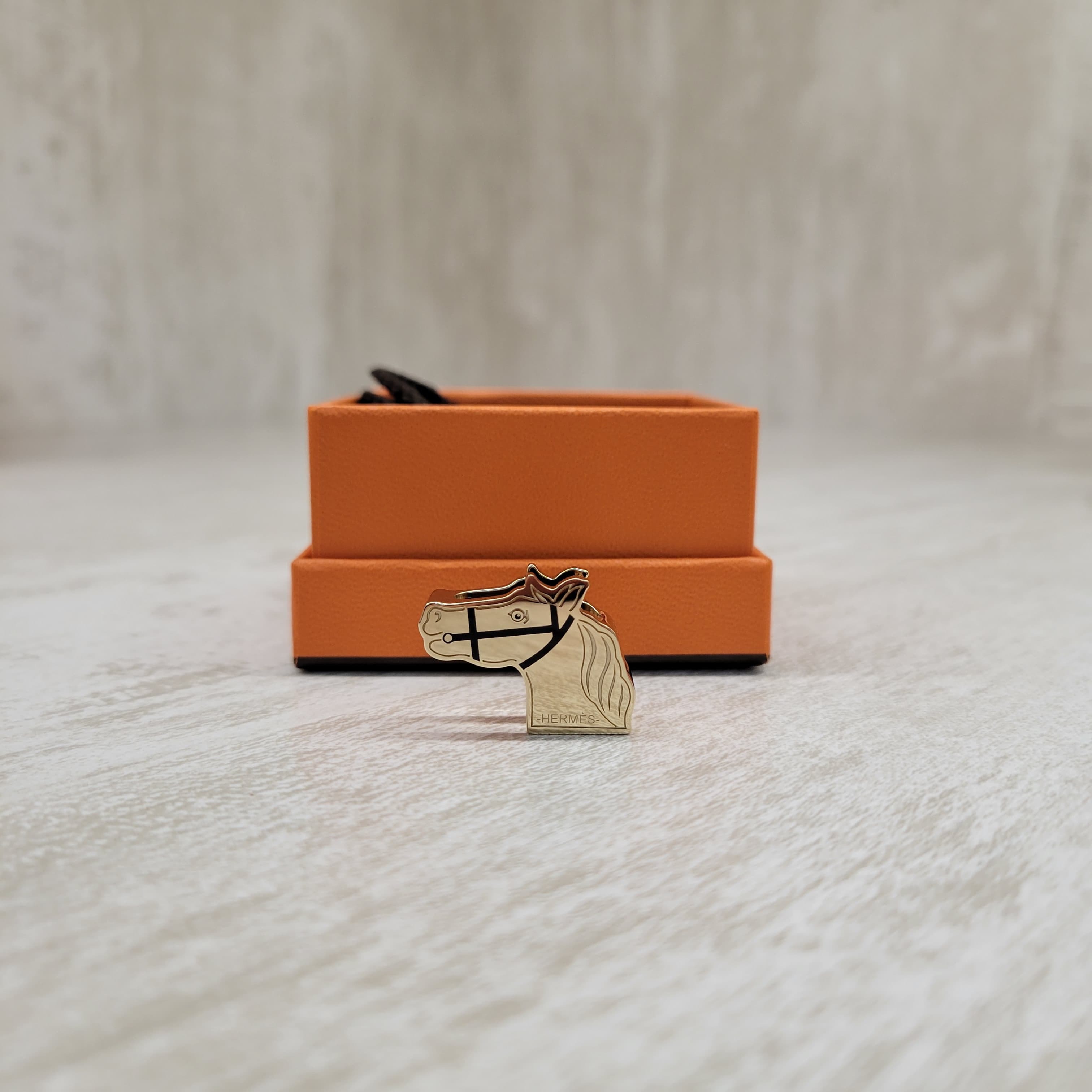 Hermes Ouadrige twilly ring noir F