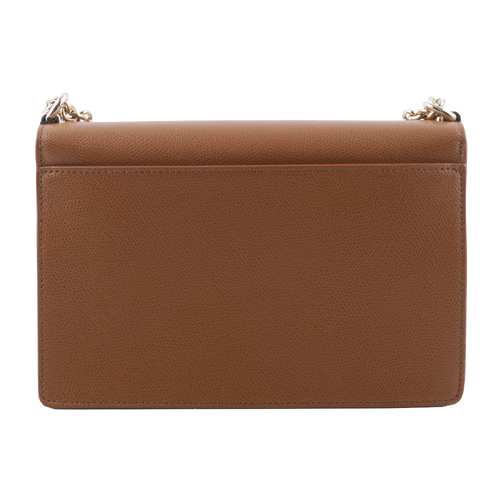 【FURLA】1927 拱門轉釦小款翻蓋鏈帶二用包(白蘭地酒色) BAFIACO ARE000 03B00