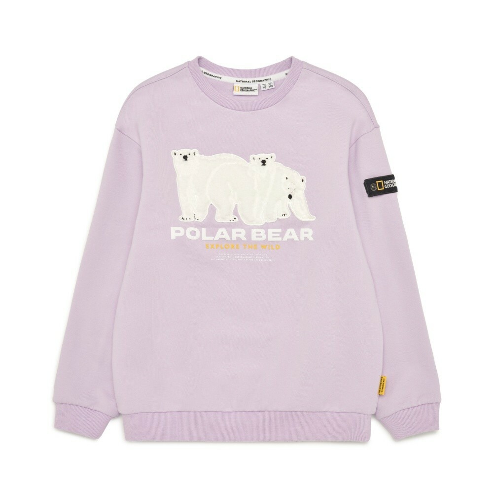 Kids Polar Bear Sweatshirt - LAVENDER