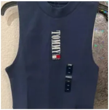 [S] TOMMY HILFIGER EMBROIDERY WORDING TANK TOP,NAVY, 76J4321-410 (STH524)