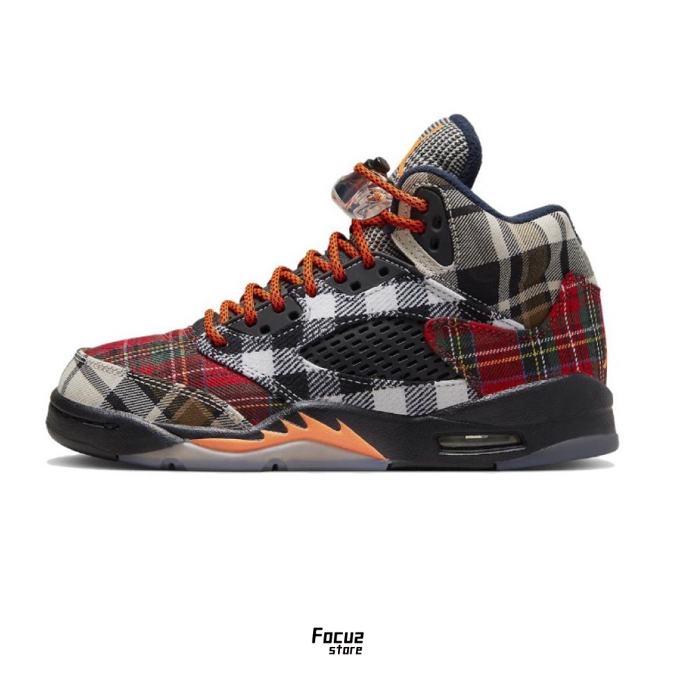 【Focus Store】現貨秒發 Nike Air Jordan 5 "Plaid" GS 蘇格蘭 黑白紅 FD4814-008