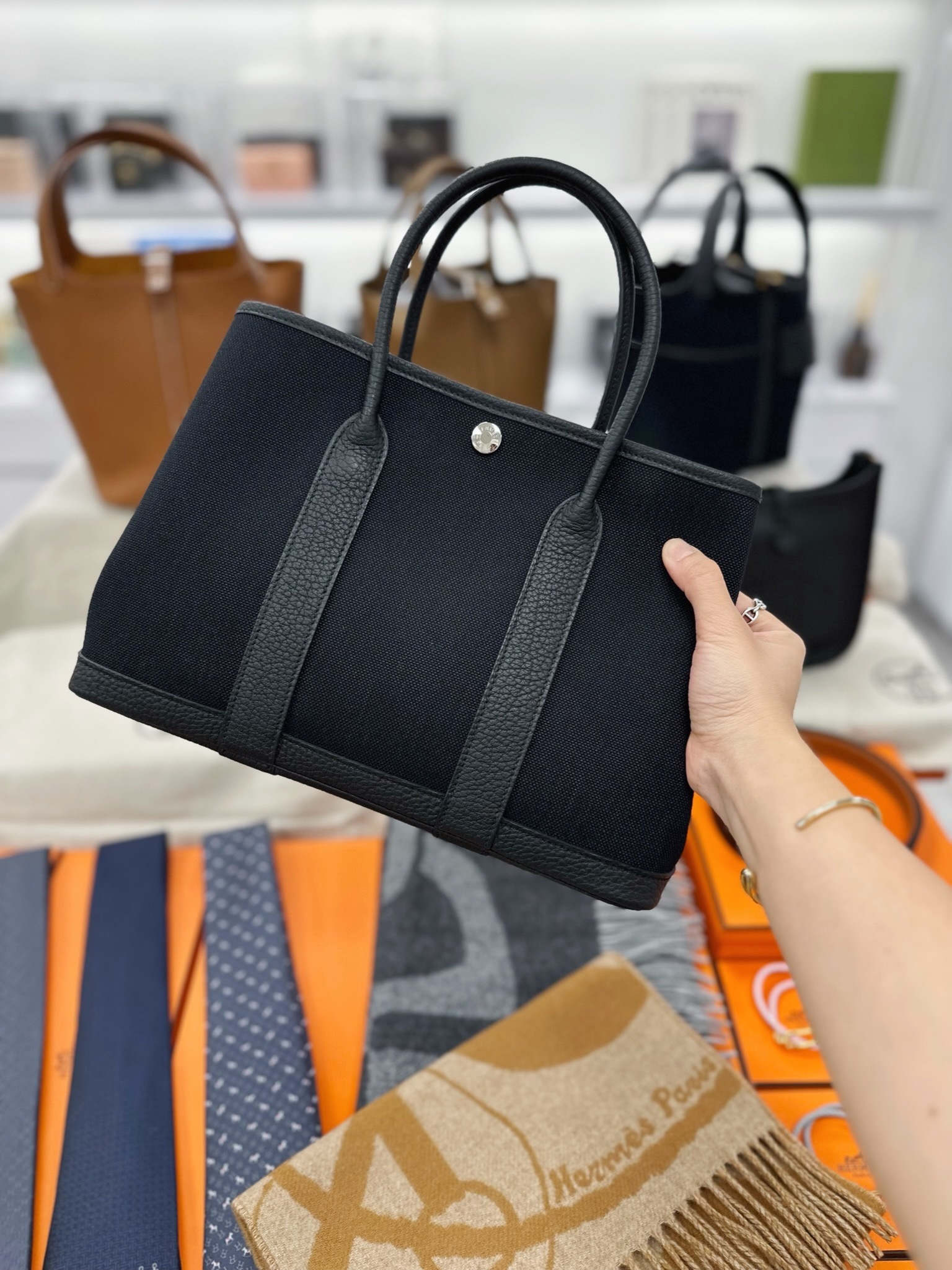 Hermes Garden Party 30 Toile Militaier