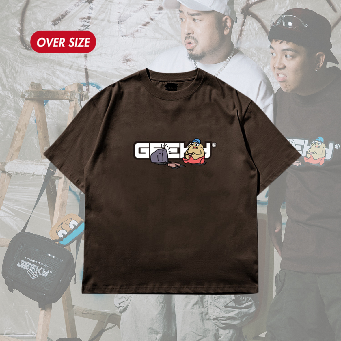 GEEKY X 6tan 聯名巨魔短T-咖啡