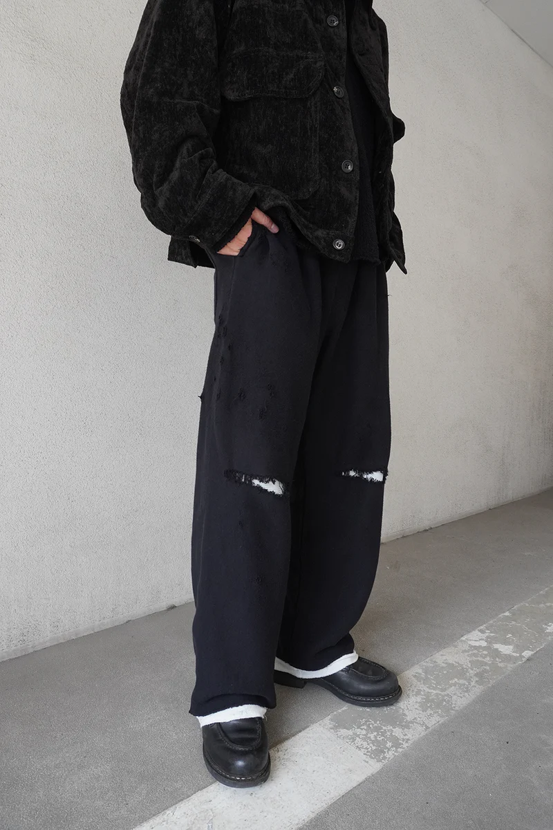 ancellm DYED 物足りなく SWEAT PANTS(BLACK) size1