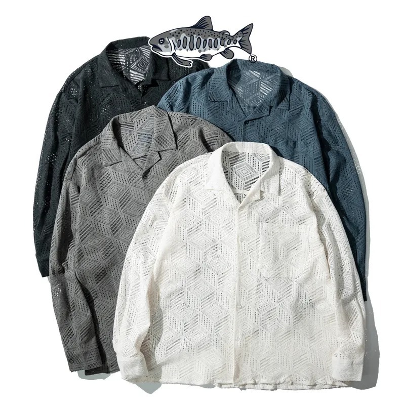 AGILITY Pointelle-Knit LS Shirt 菱格簍空 長袖襯衫 [O-PS09]