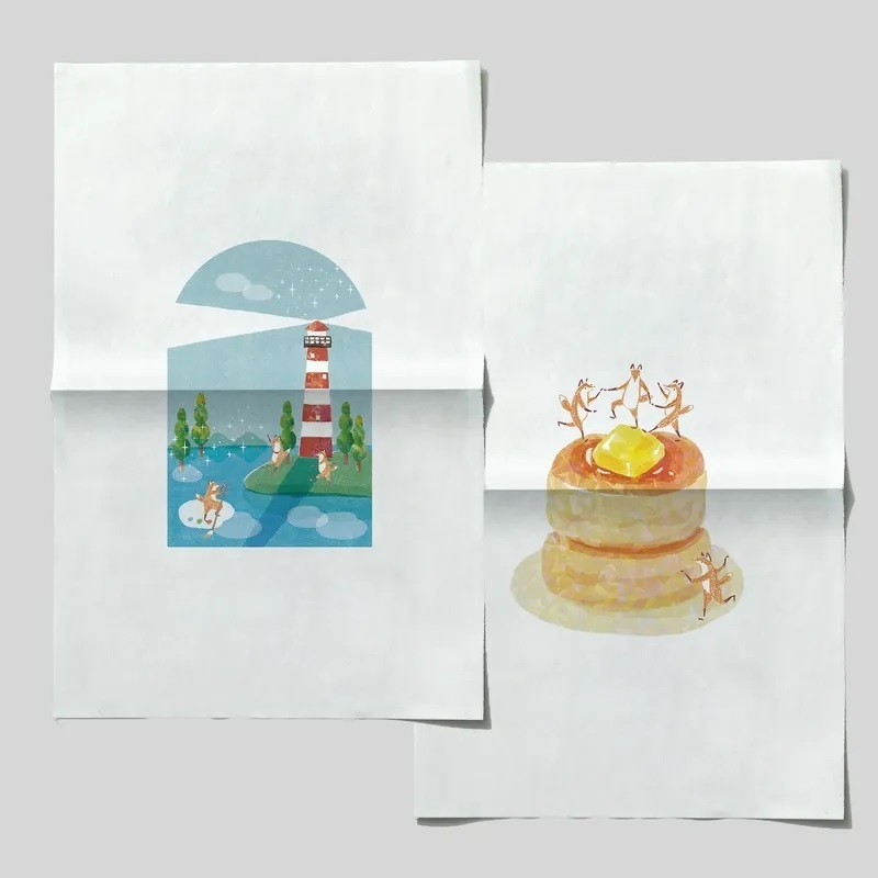 你好工作室．A3插畫雙面海報 燈塔星辰夜／熱鬆餅之歌