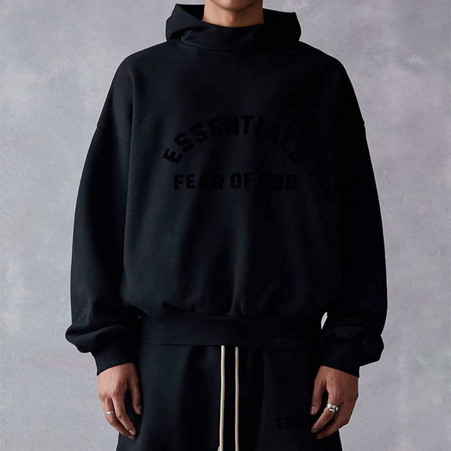Essentials Fear of God 暗黑 重磅刷毛帽tee