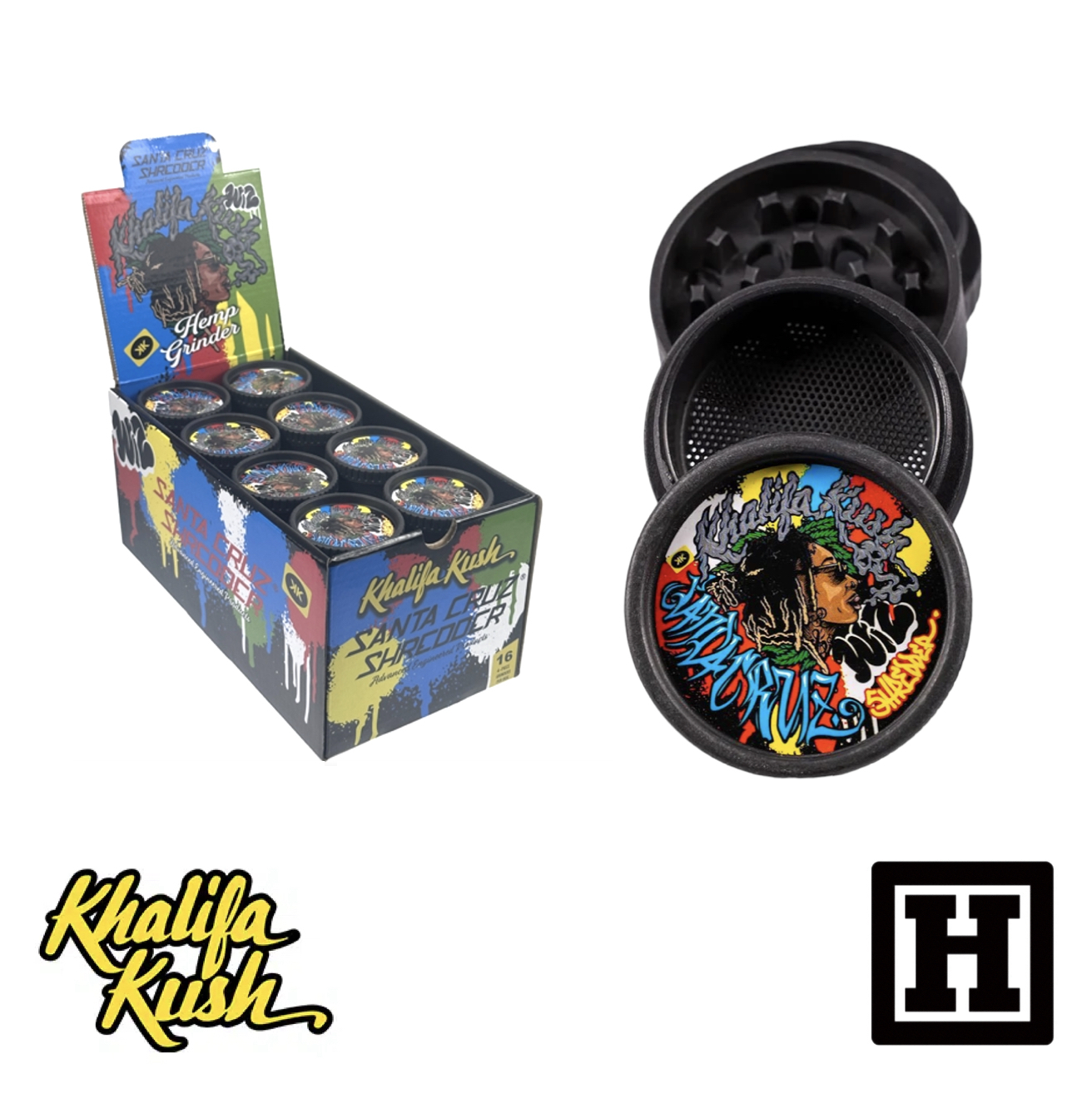 Santa Cruz x Khalifa Kush 四片式 環保研磨器