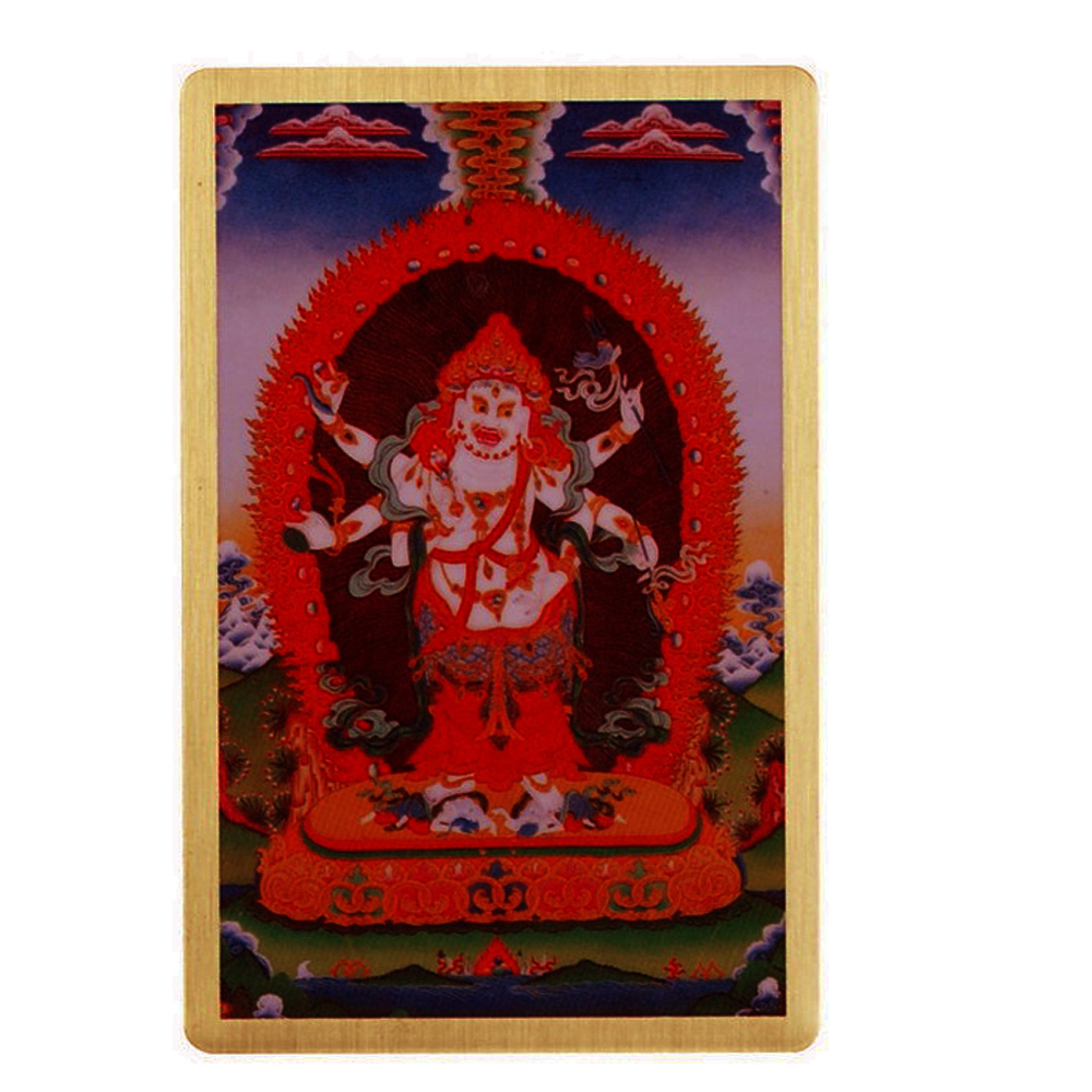 六臂白瑪哈嘎拉 彩繪{銅片}小卡【十方】110612