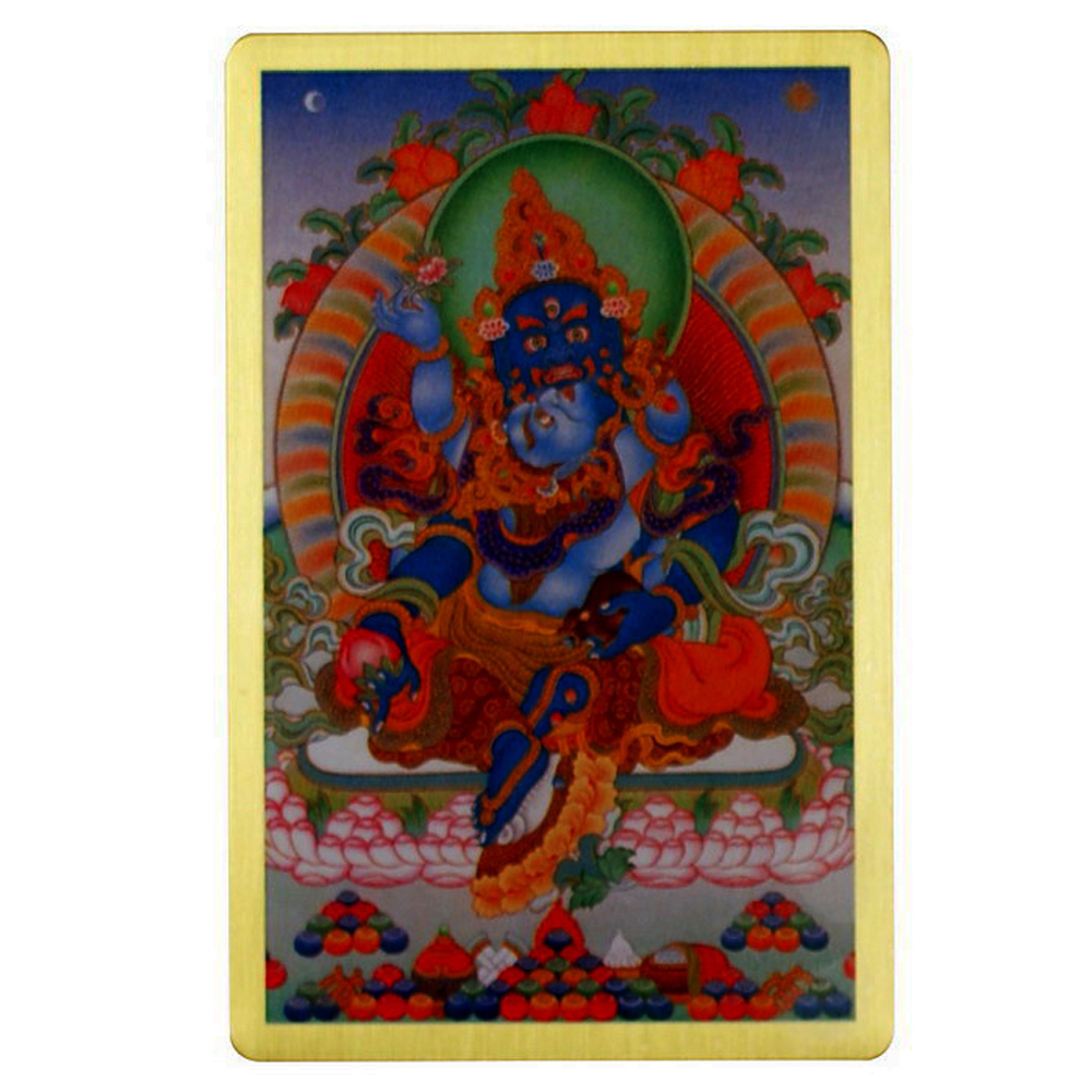 綠財神  彩繪{銅片}小卡【十方】110600