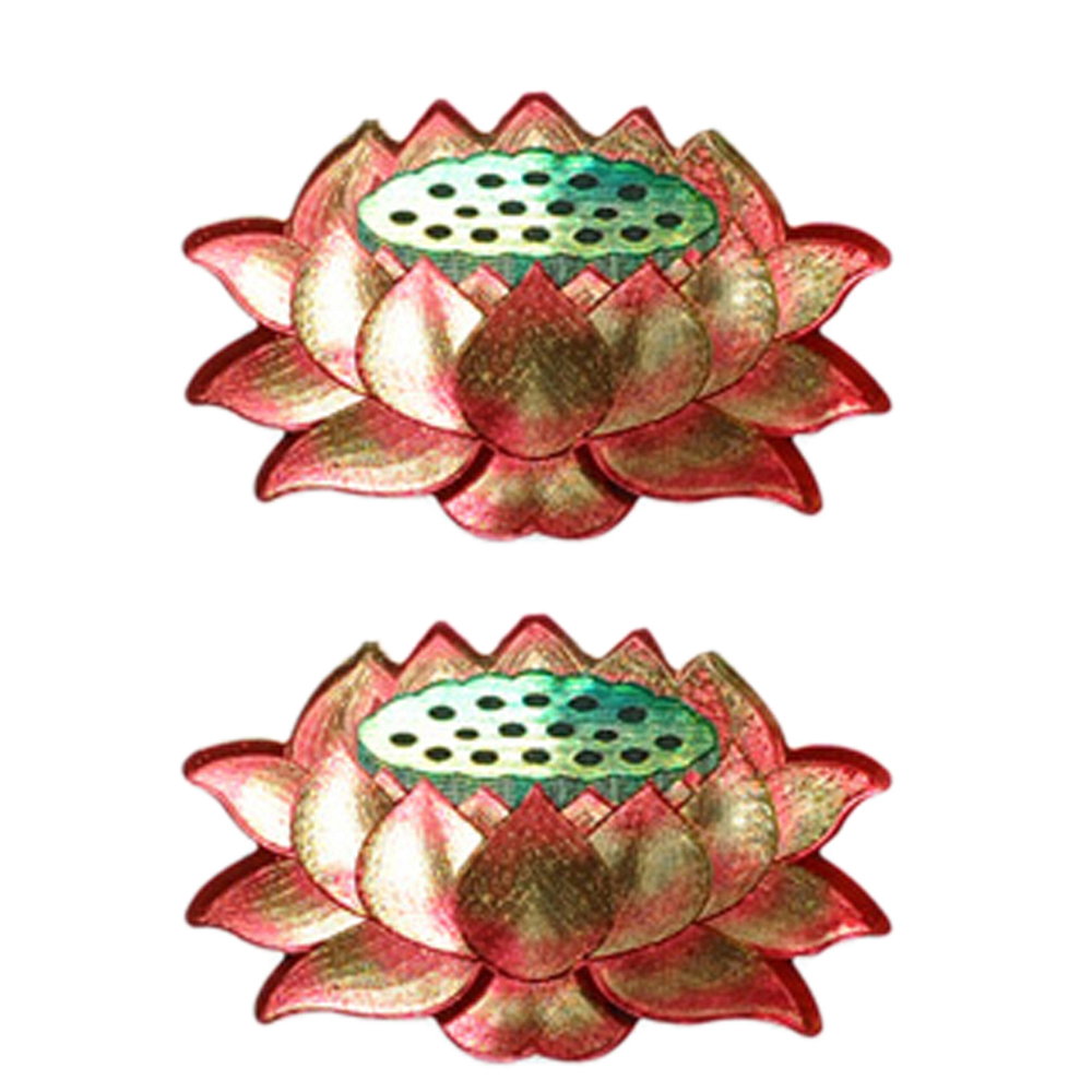 雷射金2朵金彩蓮花貼紙【十方】112712