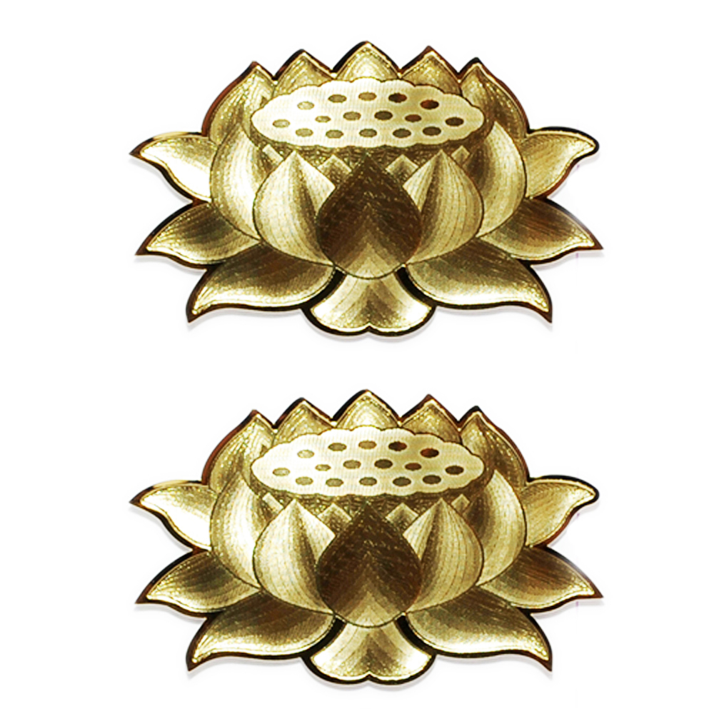 雷射2朵金蓮花貼紙【十方】112709
