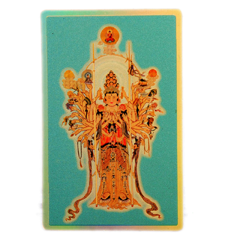 千手觀音{立姿}{雷射金}小佛卡【十方】113884