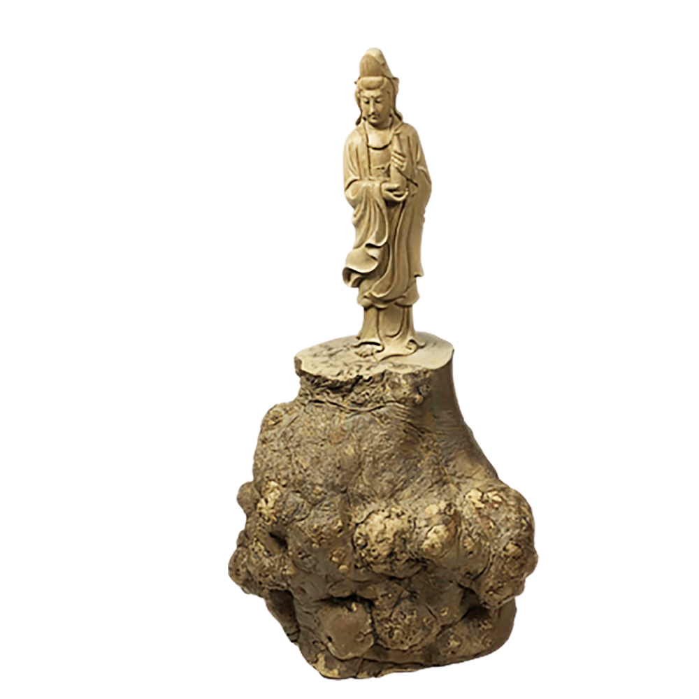 白衣觀音{50年以上茶樹瘤}木雕精品26公分【十方】120282