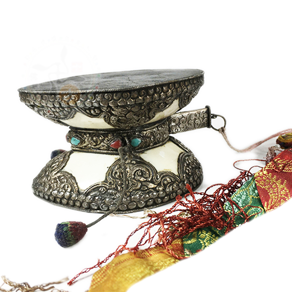 嘎巴拉{鑲銀老件}手鼓【十方】121120