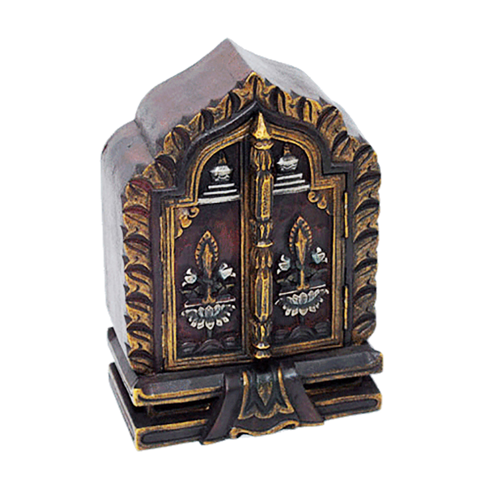 尼泊爾木雕小佛龕 高18公分【十方】125913