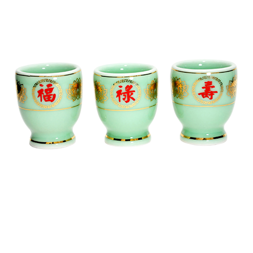 金蓮福祿壽青瓷水杯(3個一組)【十方】128381