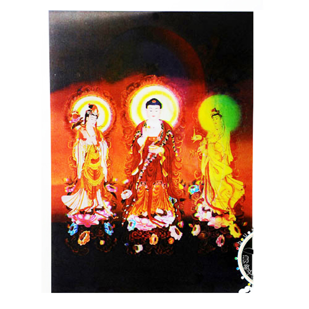 西方三聖3D立體法照A24X34公分【十方】128452