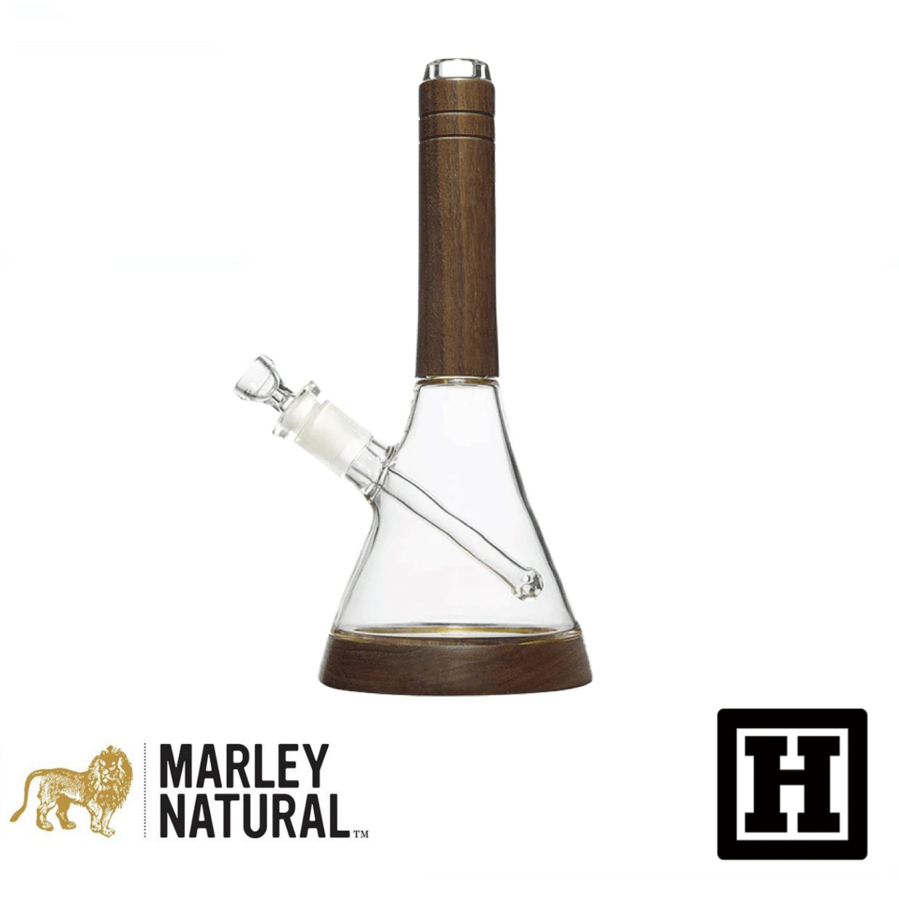 Marley Natural 12吋 黑胡桃木 燒杯 玻璃藝術品 (BONG)