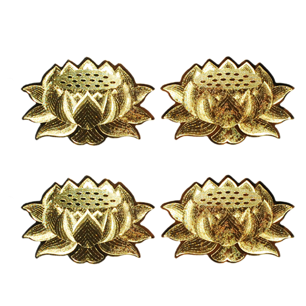 雷射金4朵金蓮花貼紙【十方】131932