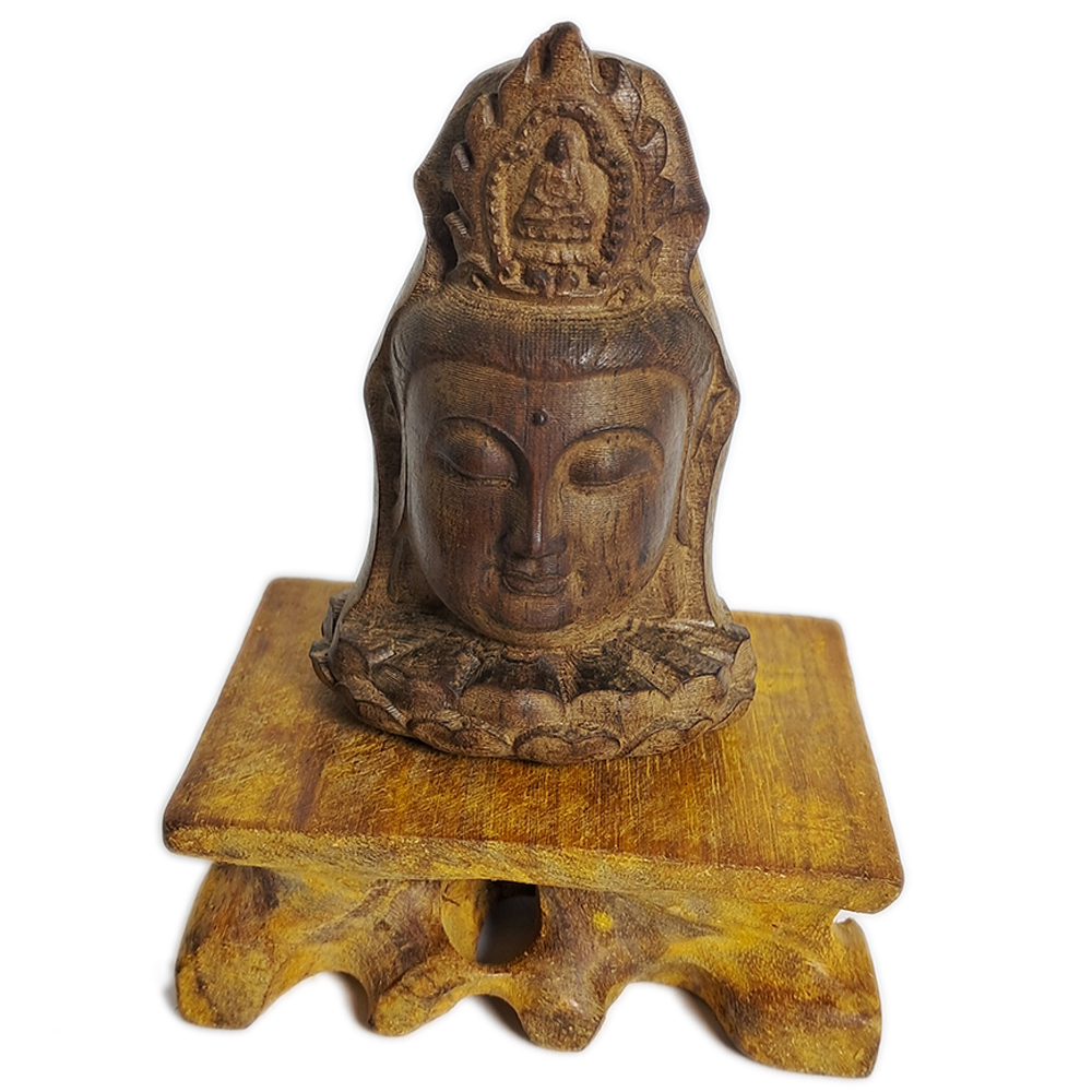 觀音佛首{土沉木雕}精品 7公分【十方】132666