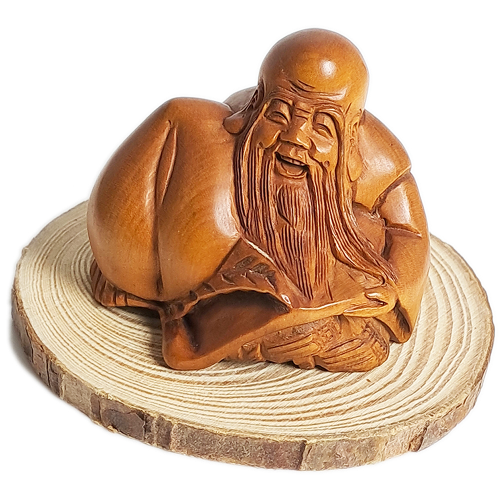 老壽翁{黃楊木雕}精品4.5公分【十方】132803