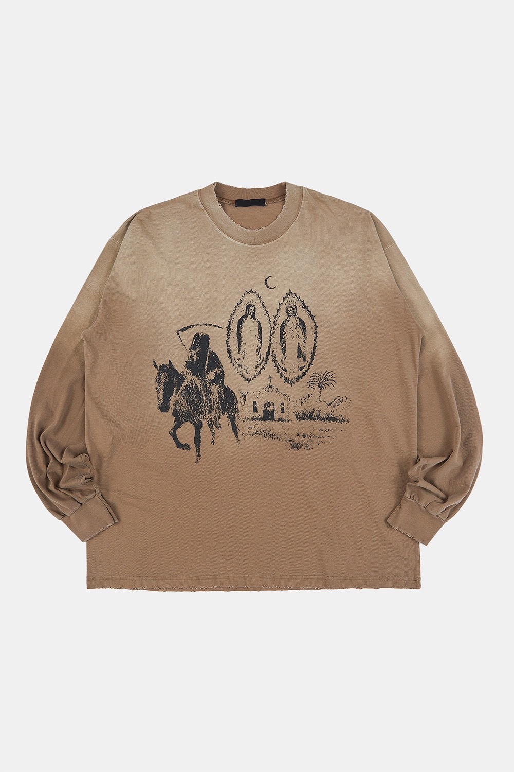 RAUCOHOUSE 漸層水洗圖像薄長袖（2COLOR）