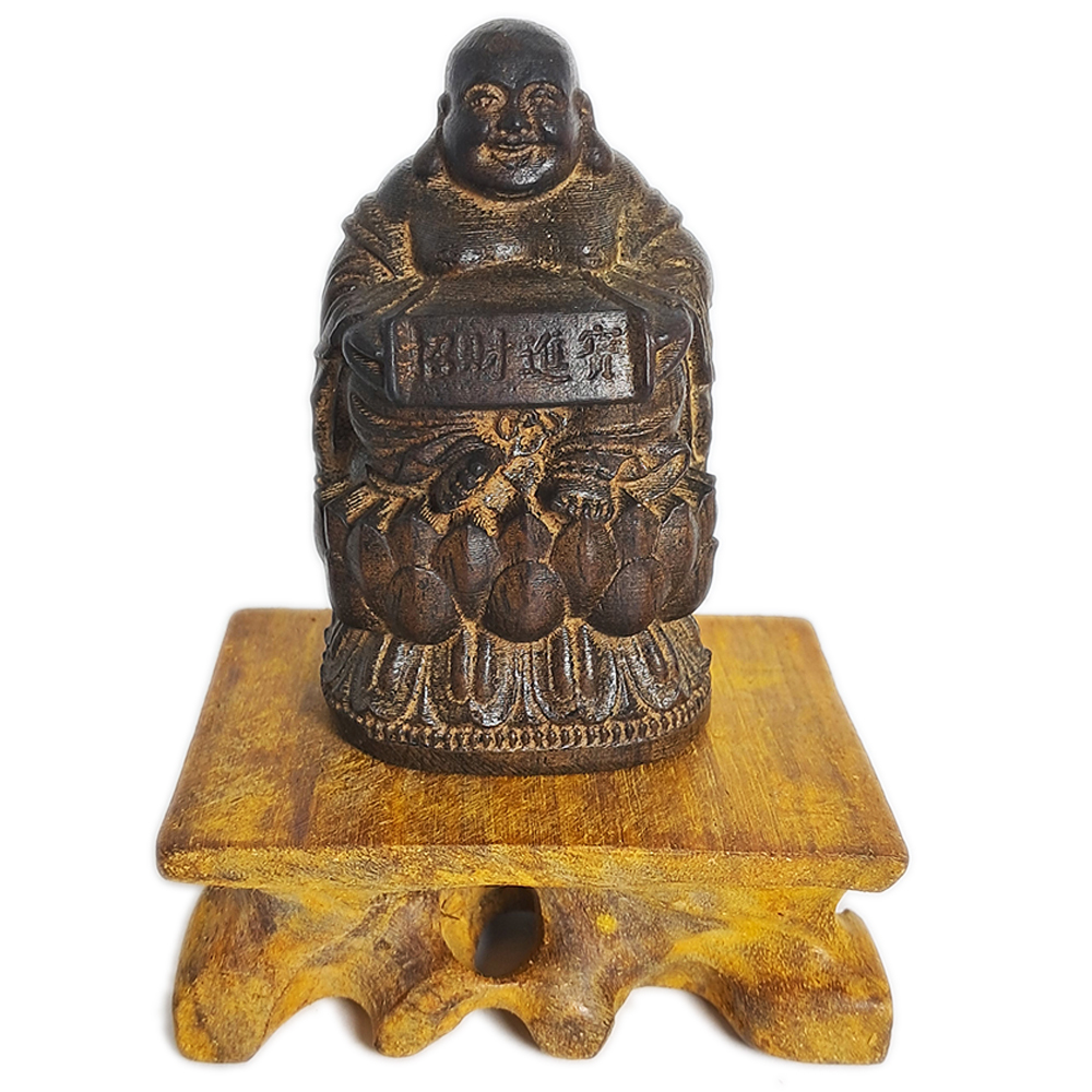財神爺{土沉木精雕}7公分【十方】135001