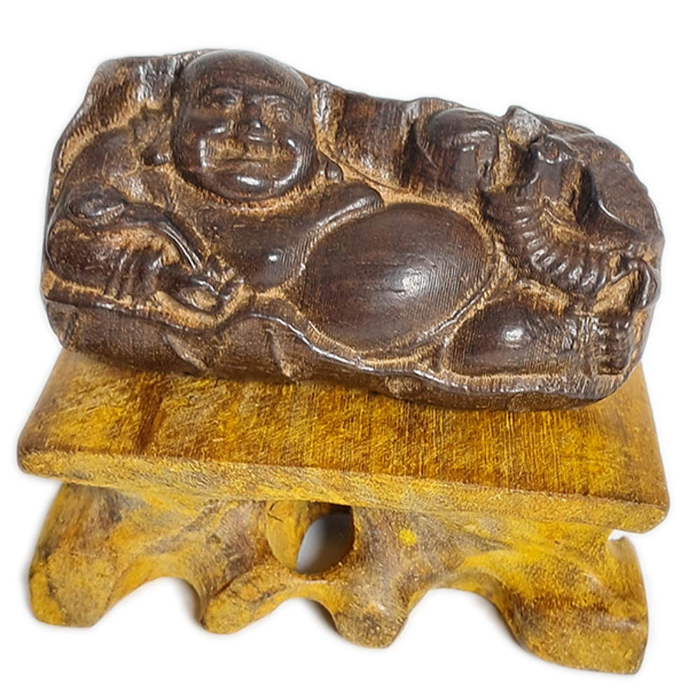 財神爺{土沉木雕}招財納福6.5公分【十方】134854