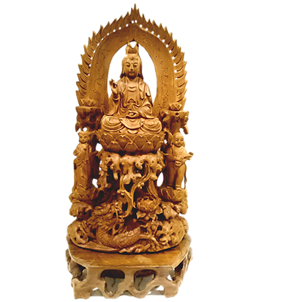 騎龍觀音{老山檀香木}精雕30公分【十方】138369