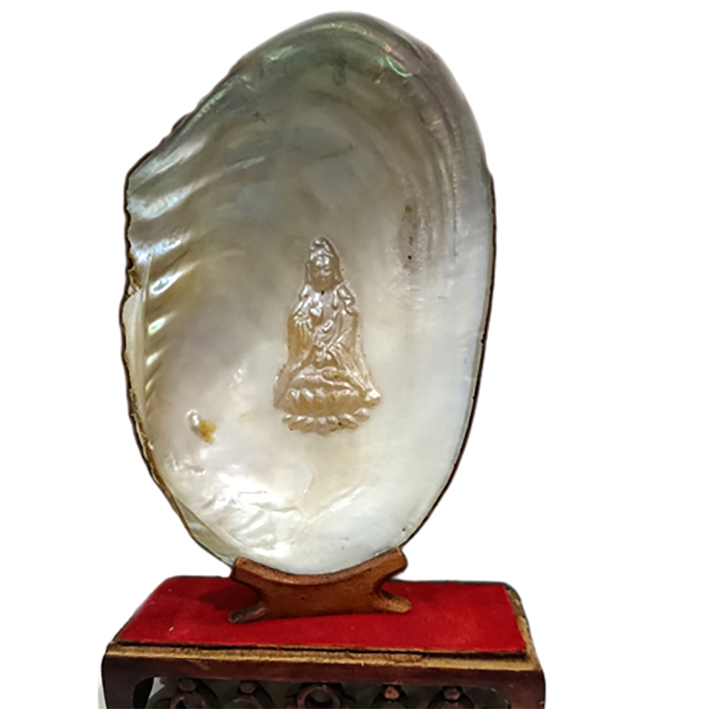 觀音菩薩{天然珍珠貝}精品高22公分【十方】138367