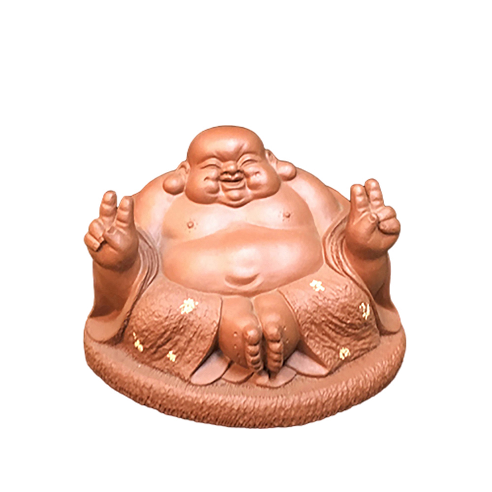 歡喜彌勒佛像紫砂10公分【十方】142406