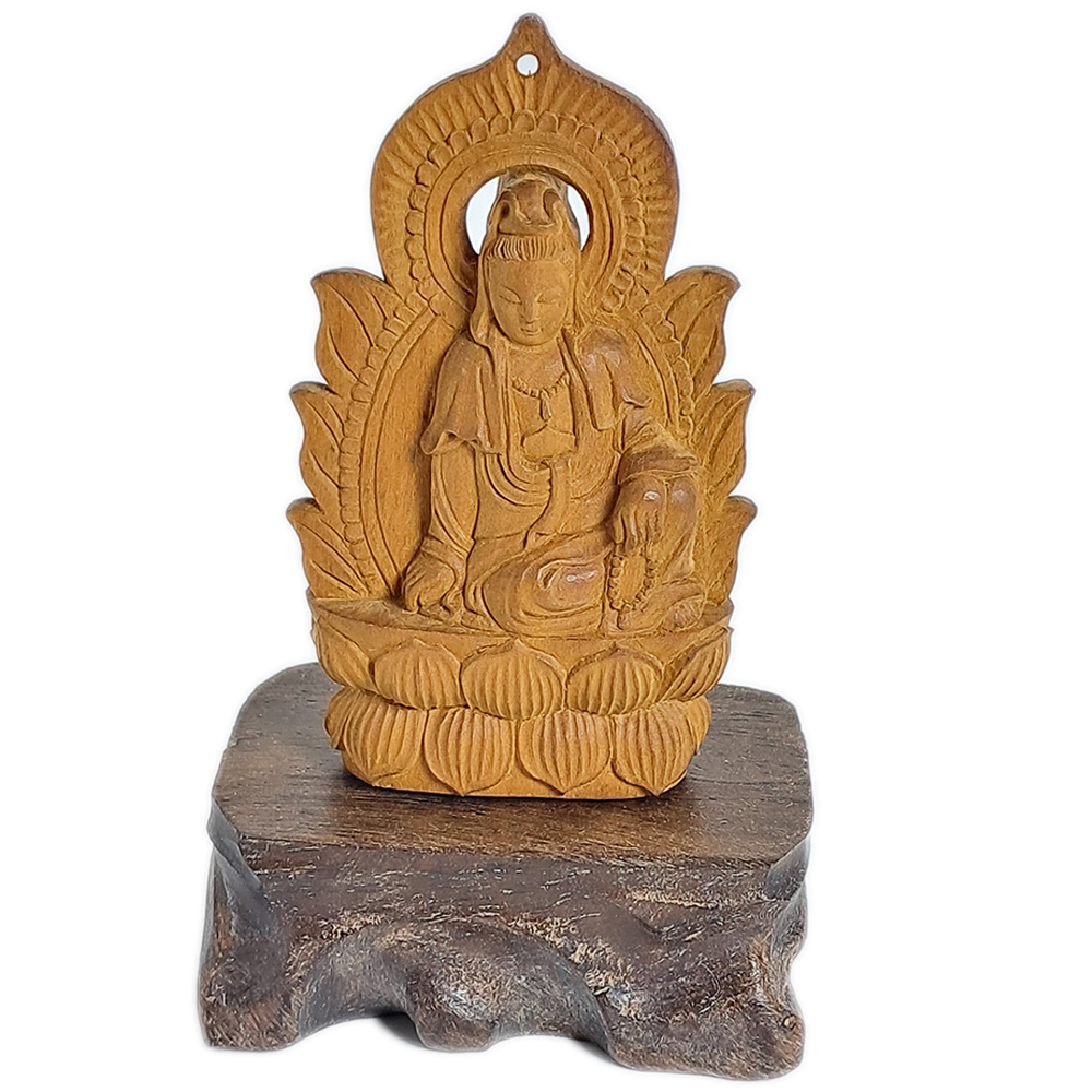 觀自在菩薩 老檀香木精雕 7.4公分【十方】142509